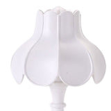 Desk Lamp Retro Lotus Leaf Ingenious Lovely 3 Light Sources Small Table Night Lamp for Girls Bedroom White - Front View