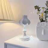 Desk Lamp Retro Lotus Leaf Ingenious Lovely 3 Light Sources Small Table Night Lamp for Girls Bedroom White