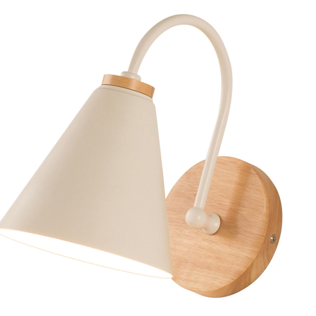 Wall Lamp Curved Simple Antirust Living Room Corridor Study Bedroom Bedside Wall Sconce for Decoration No Light Source White