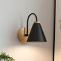 Wall Lamp Curved Simple Antirust Living Room Corridor Study Bedroom Bedside Wall Sconce for Decoration No Light Source Black