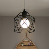 Pendant Light Modern Simple Style Industrial Robust Small Chandelier Hanging Light for Bedroom Aisle Single Head No Bulb - Top-Down View