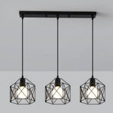 Pendant Light Modern Simple Style Industrial Robust Small Chandelier Hanging Light for Bedroom Aisle 3 Headed Straight Plate No Bulb