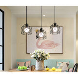 Pendant Light Modern Simple Style Industrial Robust Small Chandelier Hanging Light for Bedroom Aisle 3 Headed Straight Plate No Bulb