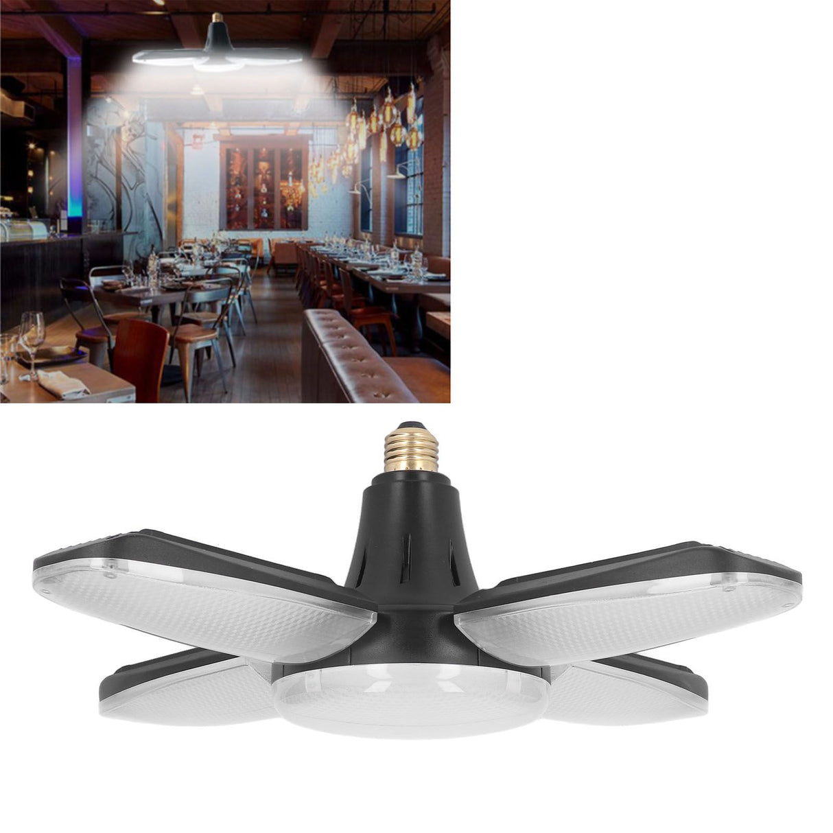 LED Garage Lights 120W 13600 LM Ultra Bright Energy Saving Deformable with 4 Adjustable Panels 85‑265V