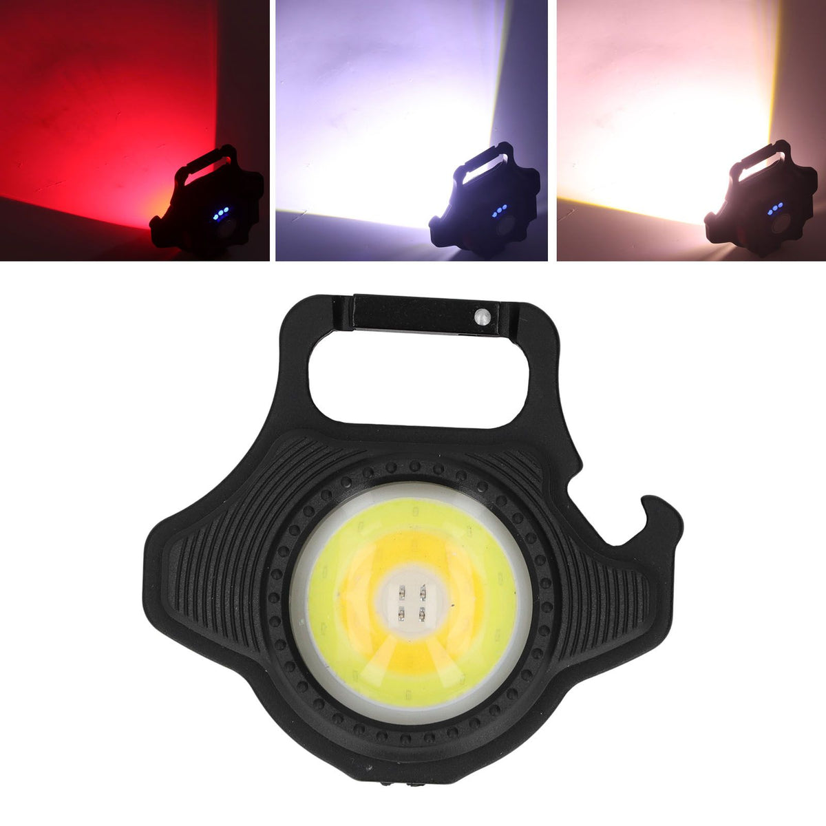 COB Small Flashlight 500LM Rechargeable Portable Mini Pocket Light with Folding Bracket for Fishing Walking and Camping