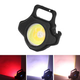 COB Small Flashlight 500LM Rechargeable Portable Mini Pocket Light with Folding Bracket for Fishing Walking and Camping
