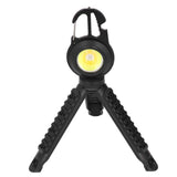 COB Small Flashlights 3 Light Modes Rechargeable Multifunctional Black Portable Pocket Light with Tripod for Fishing Home