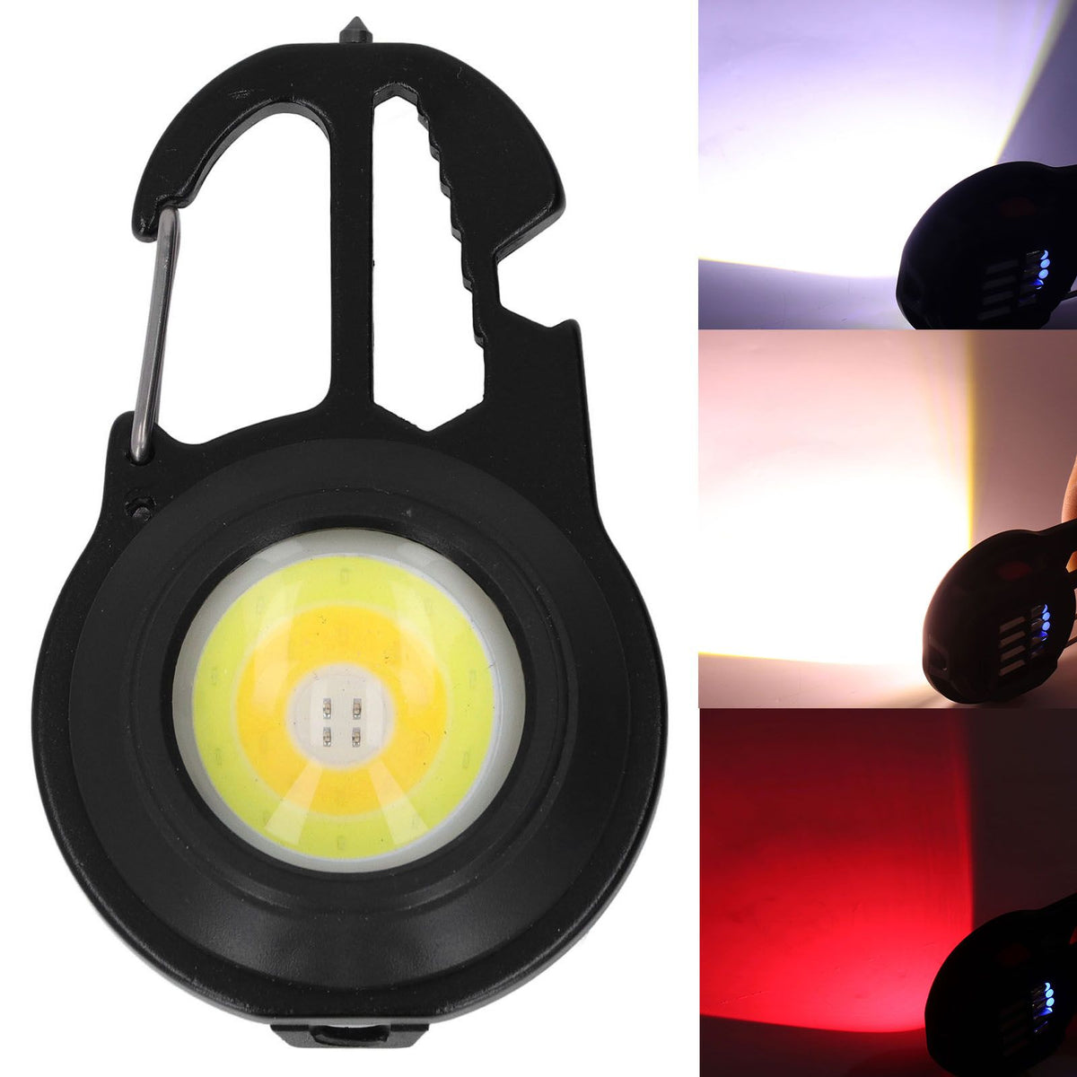 COB Small Flashlights 3 Light Modes Rechargeable Multifunctional Black Portable Pocket Light with Tripod for Fishing Home