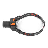 Head Lamp USB Rechargeable 3 Light Modes LED Lens 1500lm Head Flashlight for Emergency Camping Fishing - 45-Degree Angle