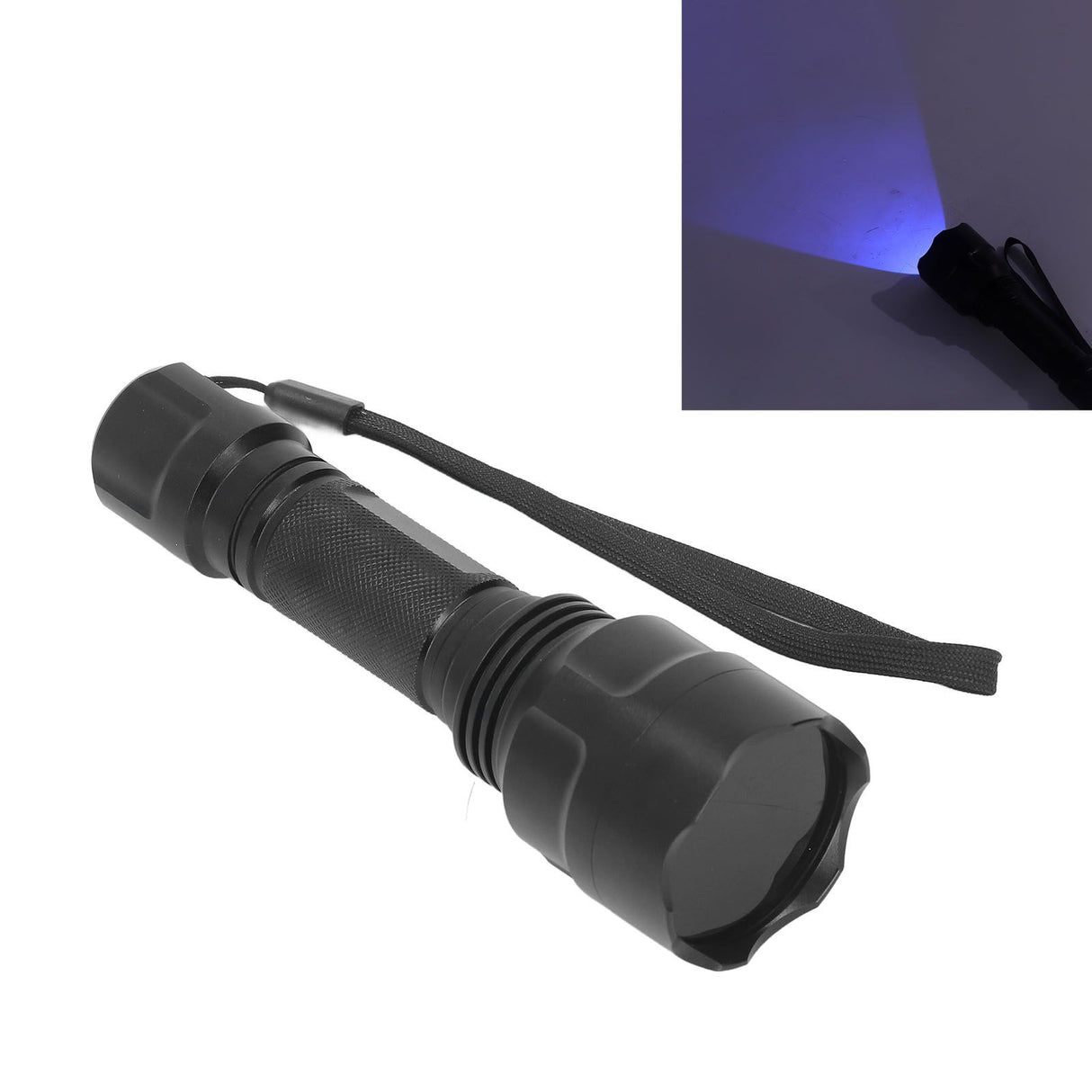 Black Light Flashlight 365nm Pure UV Handheld Ultraviolet Torch for Cat Moss Urine Detection 15W