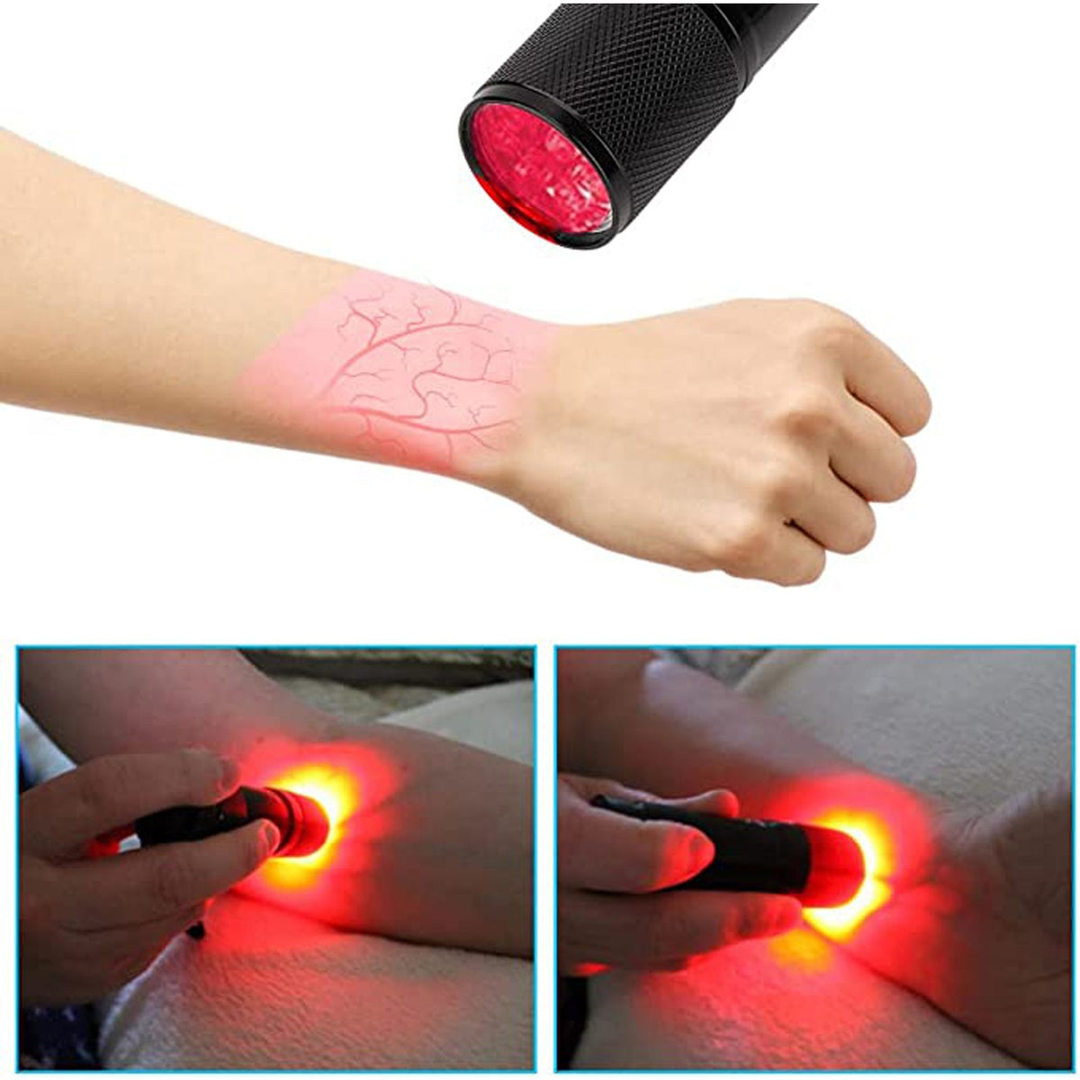 Infrared Vein Finder Viewer Portable Vein Locator Detector Physiotherapy Lamp LED Red Flashlight Vein Detector