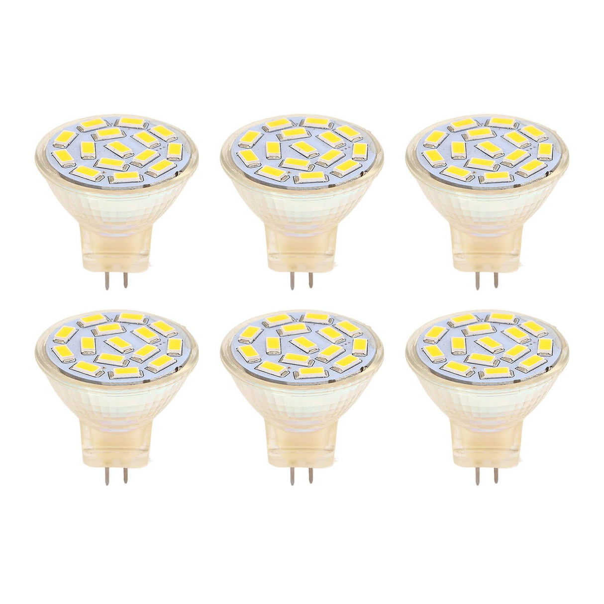 6Pcs GU4 LED Bulb 270LM 15LED Energy Saving Light Bulb MR11 Track Lamp Beads 12V 3W Warm Light 3000K