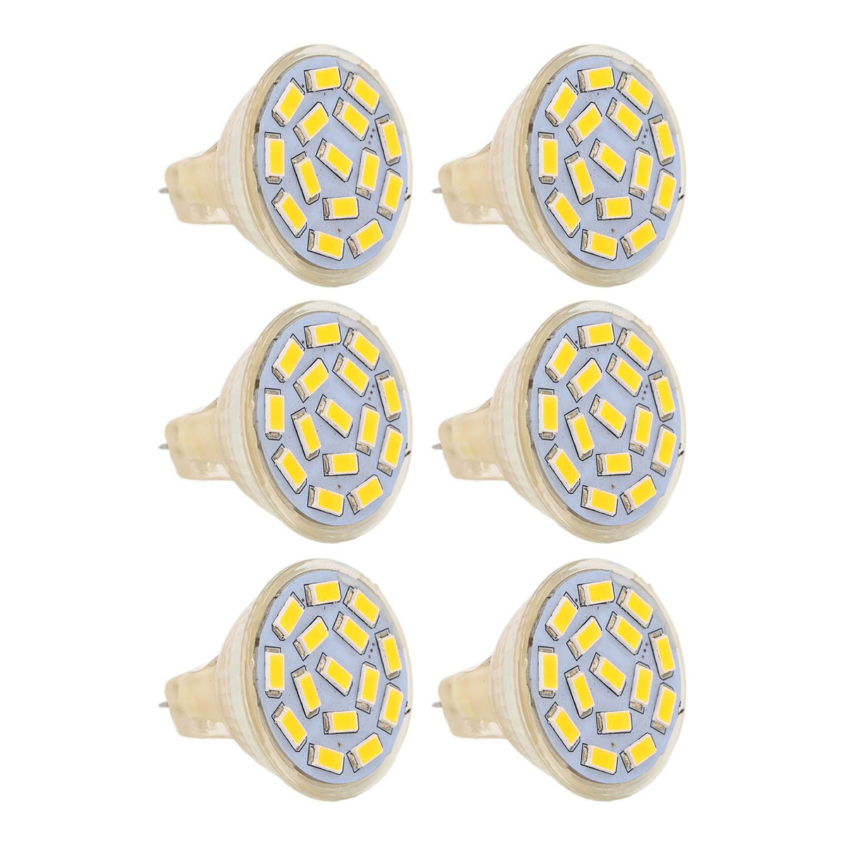 6Pcs GU4 LED Bulb 270LM 15LED Energy Saving Light Bulb MR11 Track Lamp Beads 12V 3W Warm Light 3000K