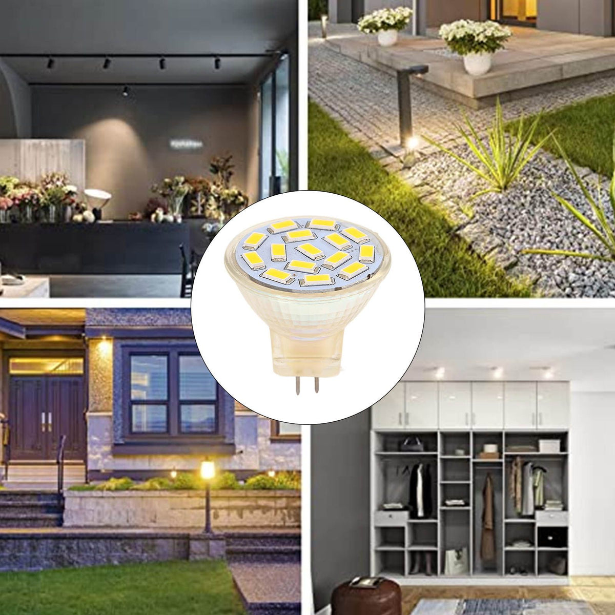 6Pcs GU4 LED Bulb 270LM 15LED Energy Saving Light Bulb MR11 Track Lamp Beads 12V 3W Warm Light 3000K