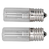 2Pcs Refrigerator Cabinet Light Deodorant Mite Removal E17 Lamp 10V 3W UVC Light Bulb