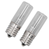 2Pcs Refrigerator Cabinet Light Deodorant Mite Removal E17 Lamp 10V 3W UVC Light Bulb