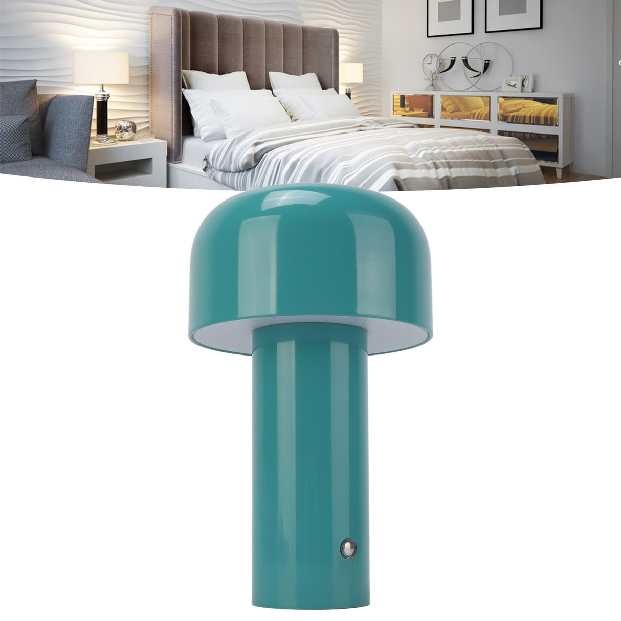 USB Mushroom Light Modern Simple Blue Mushroom USB Rechargeable Desk Lamp Small Night Light for Bar Restaurant Bedroom