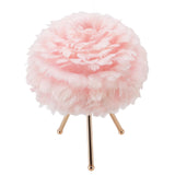 Feather Table Lamp Adjustable Color Brightness Rechargeable Touch Control Decoration Night Light Pink