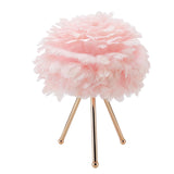 Feather Table Lamp Adjustable Color Brightness Rechargeable Touch Control Decoration Night Light Pink