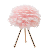 Feather Table Lamp Adjustable Color Brightness Rechargeable Touch Control Decoration Night Light Pink