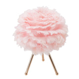 Feather Table Lamp Adjustable Color Brightness Rechargeable Touch Control Decoration Night Light Pink - Close-Up Angle