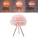 Feather Table Lamp Adjustable Color Brightness Rechargeable Touch Control Decoration Night Light Pink