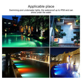 LED Pool Light IP68 Waterproof Underwater Pool Lamp with Wall Mounting Plate AC 12V 15W