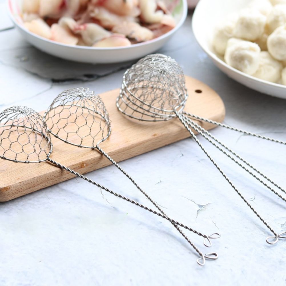 Fondue Sieve Stainless Steel Fondue Strainer with Long Handle Kitchen Colander