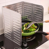 3 Sided Splatter Guard Kitchen Splatter Shield Foldable Oil Proof Plate Board Aluminum Foil Oil Guard - Front View