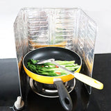 3 Sided Splatter Guard Kitchen Splatter Shield Foldable Oil Proof Plate Board Aluminum Foil Oil Guard - 45-Degree Angle