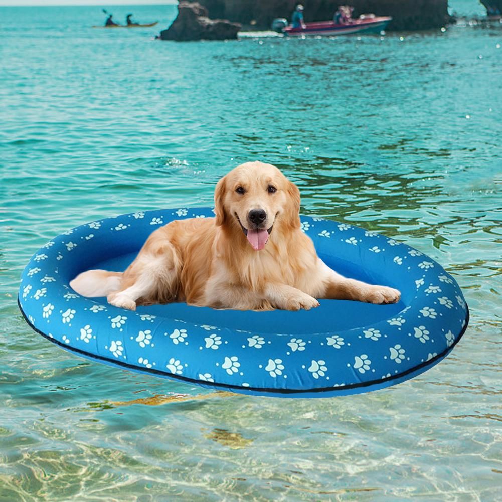 Dog Swimming Pool Floating Boat Pet Toy Inflatable Pet Floating Raft for Outdoor Water Games