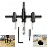 30-120mm Woodworking Opener Adjust Wood Circle Hole Saw Cutter Kit - 45-Degree Angle