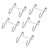 5pcs 304 Stainless Steel Cupboard Drawer Dual Hook Cabinet Hanger Towel Hooks Over Door Hooks for Clothes Hangers