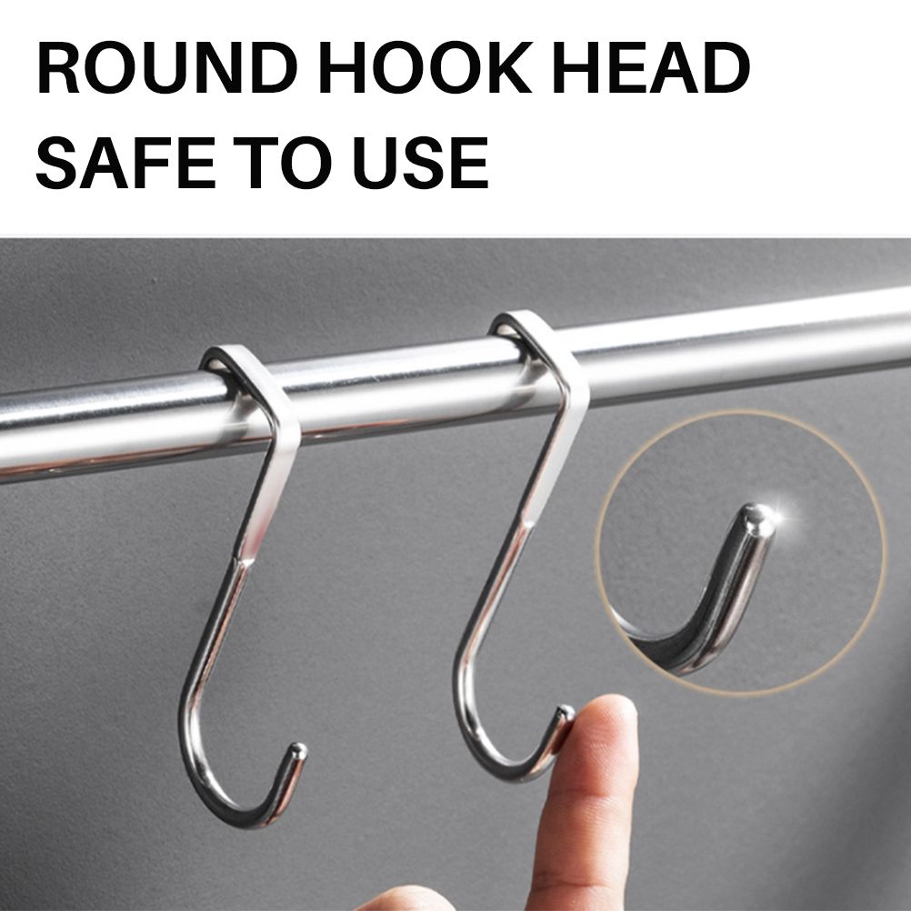 5pcs 304 Stainless Steel Cupboard Drawer Dual Hook Cabinet Hanger Towel Hooks Over Door Hooks for Clothes Hangers