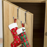 5pcs 304 Stainless Steel Cupboard Drawer Dual Hook Cabinet Hanger Towel Hooks Over Door Hooks for Clothes Hangers