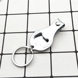 3 In 1 Multifunction Round Bottle Opener Nail Clippers Key Chain