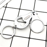 3 In 1 Multifunction Round Bottle Opener Nail Clippers Key Chain