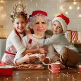 Grandma Christmas Headgear Christmas Headdress Decoration Holiday Soft Latex Adult Headgear Xmas Gifts Party Cospaly Props - Close-Up Angle