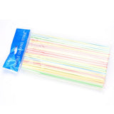100PCS Disposable Drinking Straws Flexible Plastic Straws Practical Soy Milk Straw for Home Party Activity - Low Angle