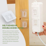10PCS Double Sided Adhesive Wall Hooks Seamless Hook for Bathroom Kitchen Sockets
