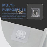 10PCS Double Sided Adhesive Wall Hooks Seamless Hook for Bathroom Kitchen Sockets - Low Angle