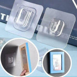 10PCS Double Sided Adhesive Wall Hooks Seamless Hook for Bathroom Kitchen Sockets - Extra Image