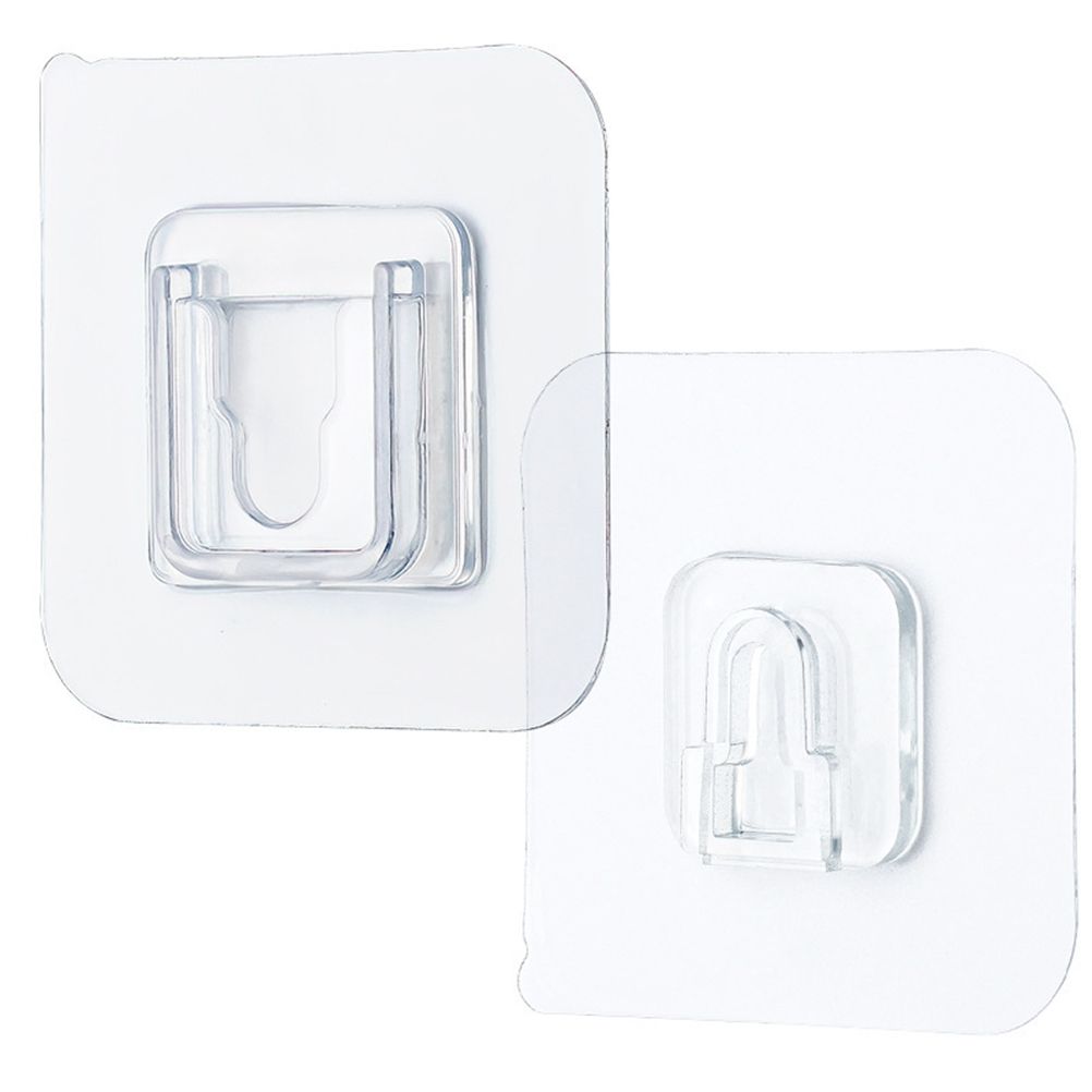 10PCS Double Sided Adhesive Wall Hooks Seamless Hook for Bathroom Kitchen Sockets