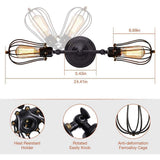Double Head Wall Sconce Industrial Wire Cage Wall Light Vintage Style Wall Lamp