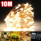 10M LED Fairy String Lights Battery Powered Copper Wire Lamp Waterproof Xmas Decor - Side View