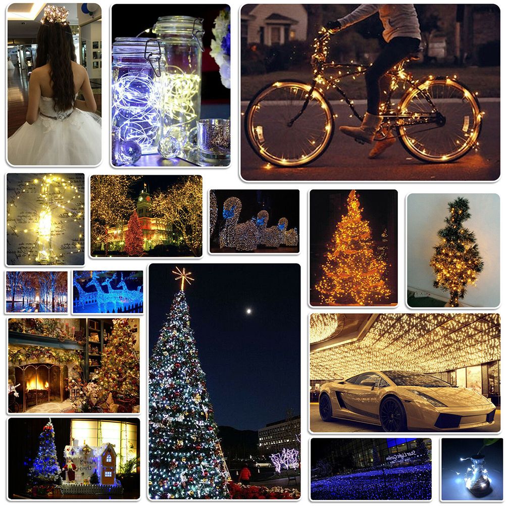 10M LED Fairy String Lights Battery Powered Copper Wire Lamp Waterproof Xmas Decor