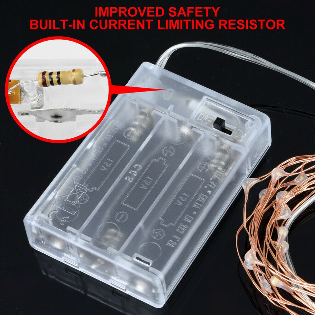 10M LED Fairy String Lights Battery Powered Copper Wire Lamp Waterproof Xmas Decor