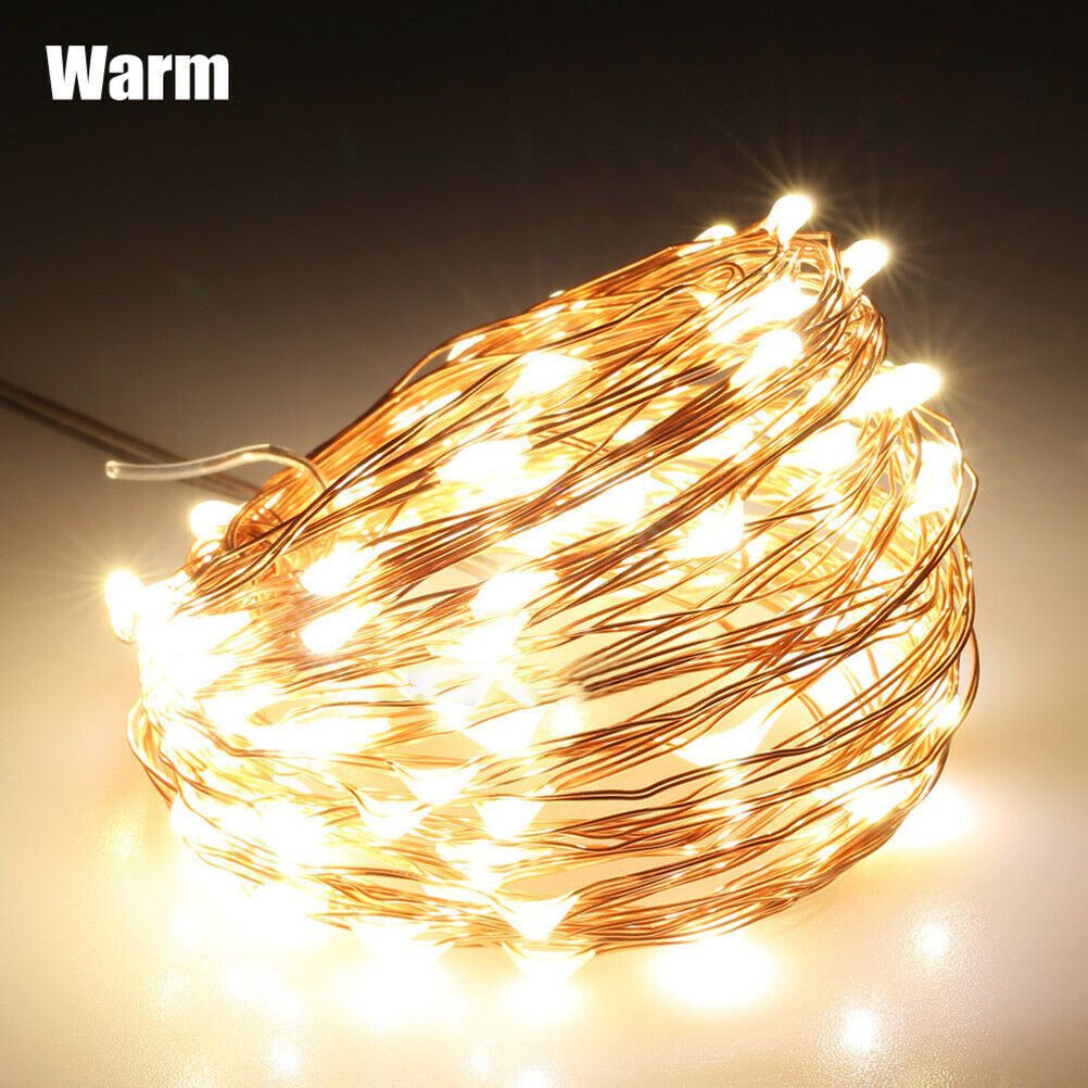 10M LED Fairy String Lights Battery Powered Copper Wire Lamp Waterproof Xmas Decor