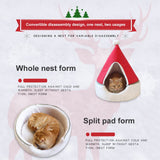 Cat Tent Cave Bed Christmas Tree Cat House Bed Comfortable Triangle Cat Bed Pet Tent House