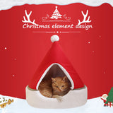 Cat Tent Cave Bed Christmas Tree Cat House Bed Comfortable Triangle Cat Bed Pet Tent House - Rear View